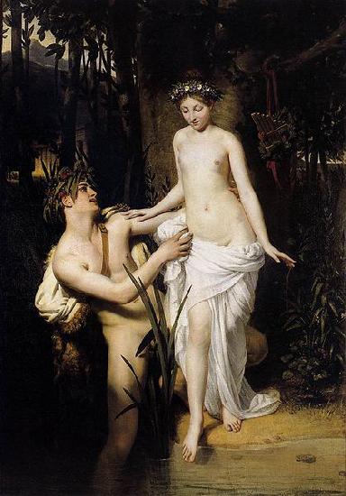 Joseph-Desire Court Une jeune fille venant trouver le fleuve Scamandre ou Nymphe et Faune au bain